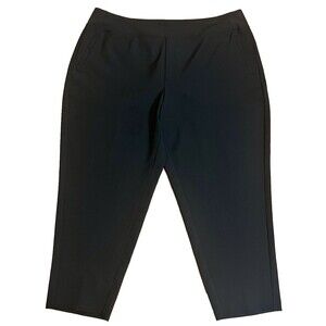 ATHLETA Black Endless High Rise Pant Stretch Pull On Tapered Zip Pockets Size 22